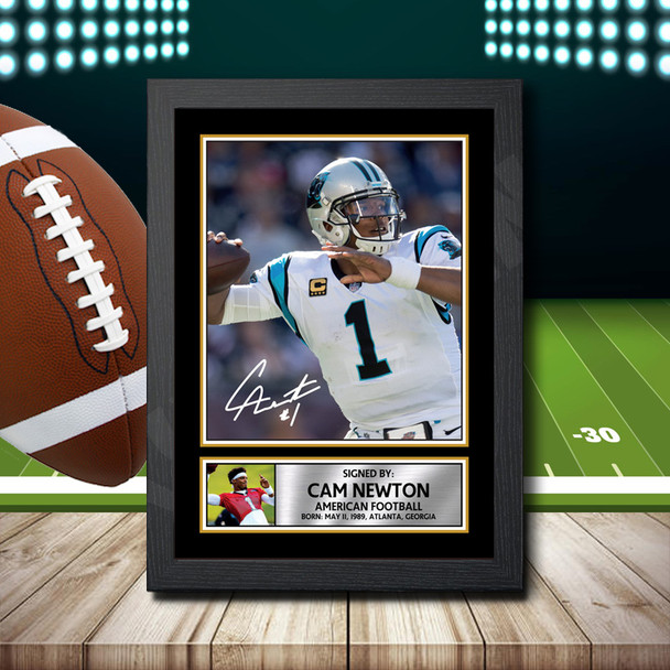 Cam Newton 1 - Signed Autographed NFL Star Print