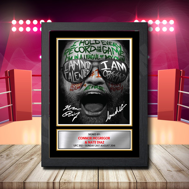 Connor Mcgregor V Nate Diaz 2 - Signed Autographed Boxing Star Print