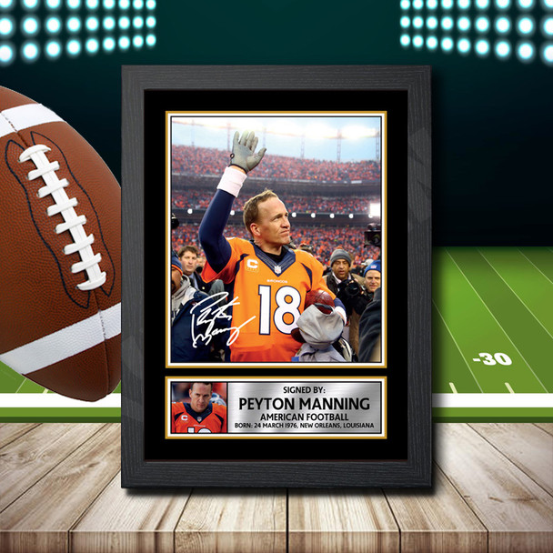 Peyton Manning 1 - Signed Autographed NFL Star Print