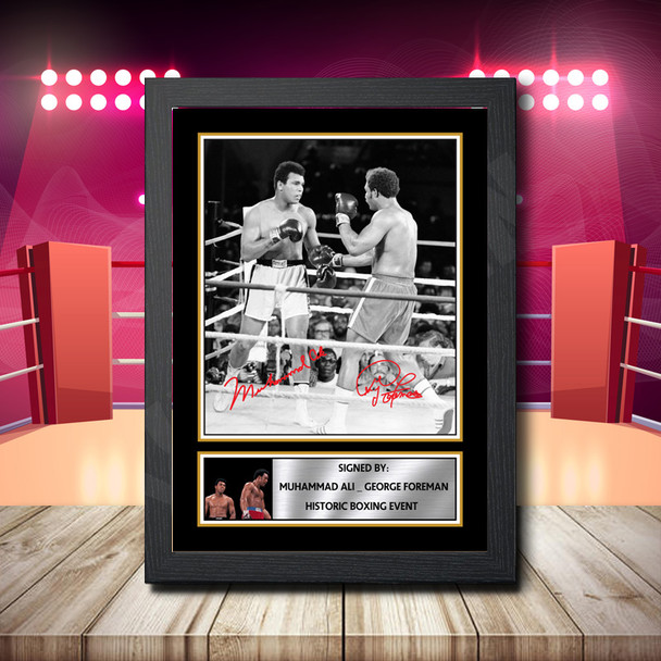 Muhammad Ali  George Foreman 2 - Signed Autographed Boxing Star Print