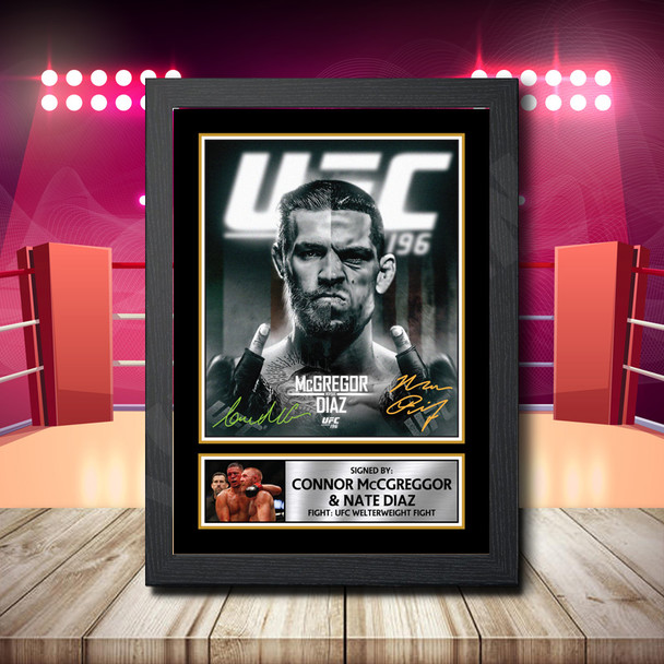 Nate Diaz Vs Conor Mcgregor - Signed Autographed Boxing Star Print