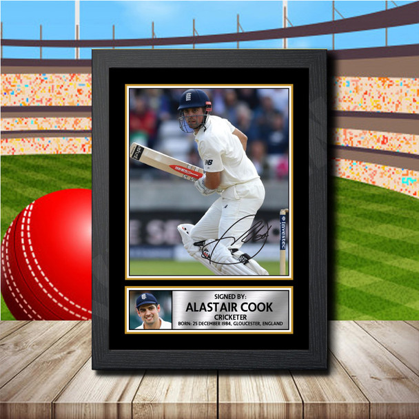 Alastair Cook 2 Signed Autographed Cricket Star Poster Print Framed Merch Gift