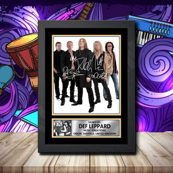 Def Leppard 2 - Signed Autographed Rock-Bands Star Print