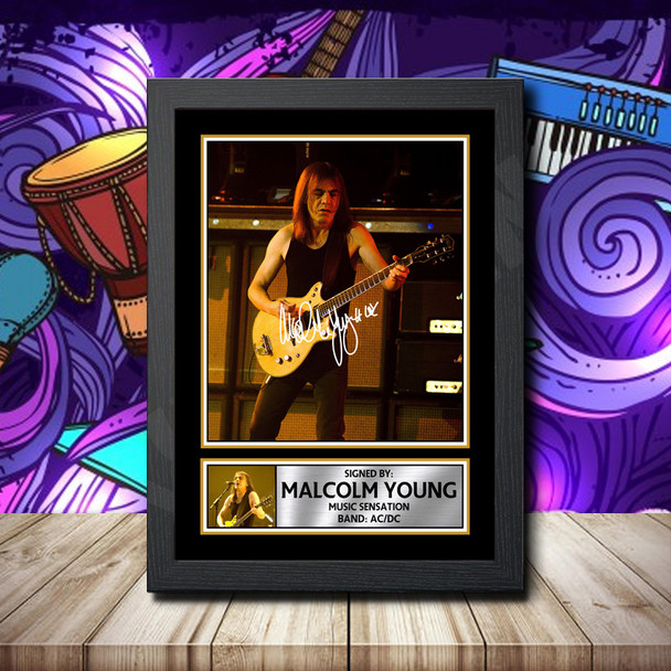Malcolm Young 2 - Signed Autographed Rock-Bands Star Print