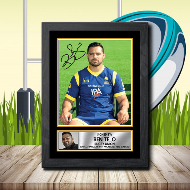 Ben Te O 1 - Signed Autographed Rugby Star Print
