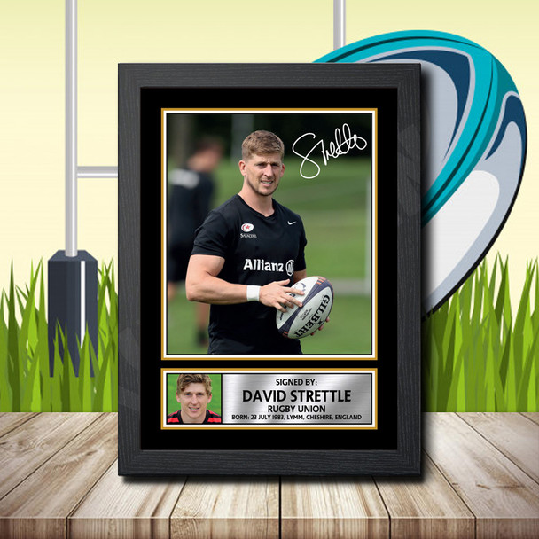 David Strettle 2 - Signed Autographed Rugby Star Print