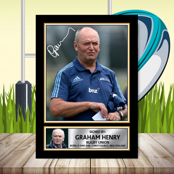 Graham Henry 2 - Signed Autographed Rugby Star Print