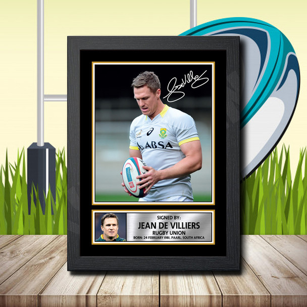 Jean De Villiers 1 Signed Autographed Rugby Star Poster Print Framed Merch Gift