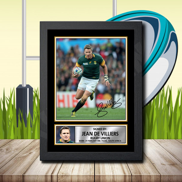 Jean De Villiers 2 - Signed Autographed Rugby Star Print