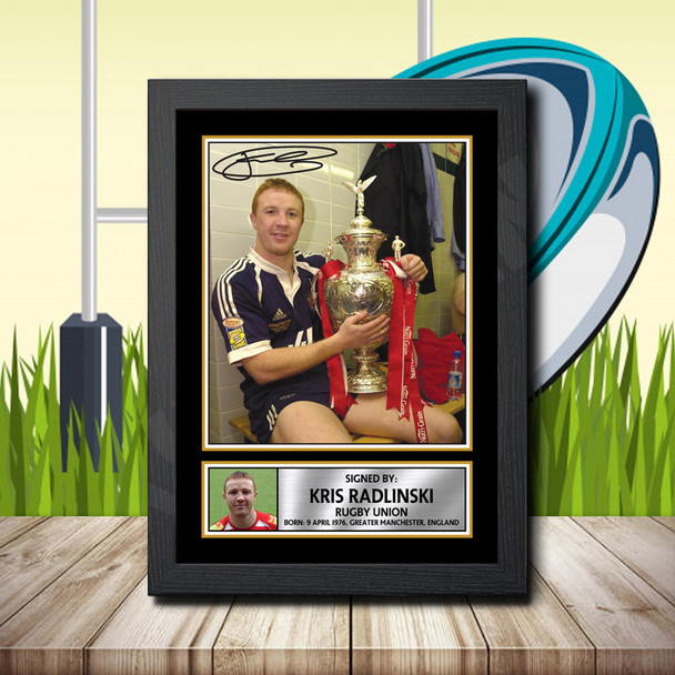 Kris Radlinski 1 Signed Autographed Rugby Star Poster Print Framed Merch Gift
