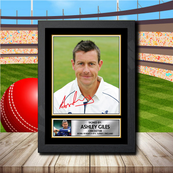 Ashley Giles - Signed Autographed Cricket Star Print