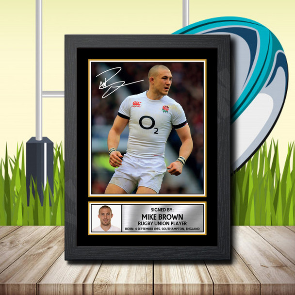 Mike Brown 1 - Signed Autographed Rugby Star Print