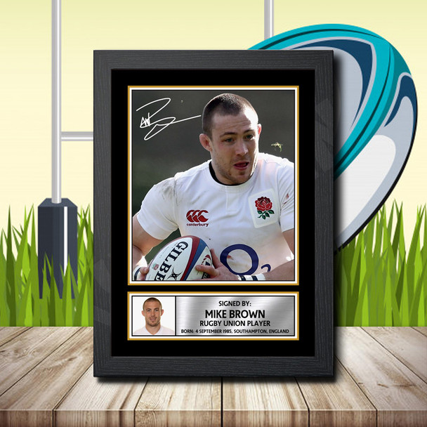 Mike Brown 2 - Signed Autographed Rugby Star Print