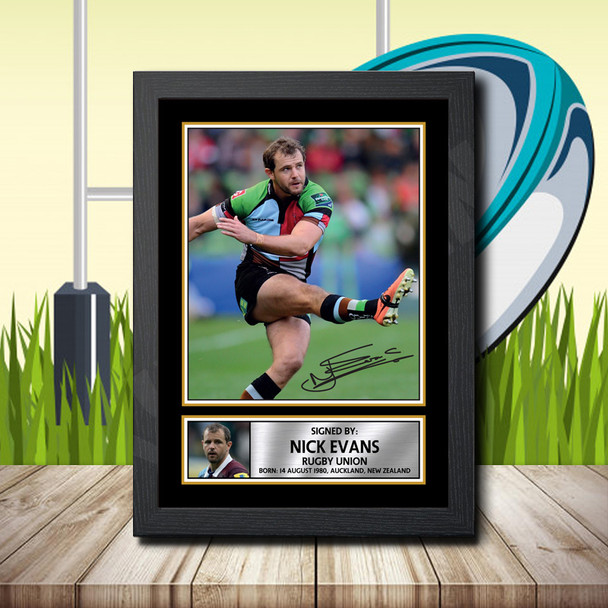 Nick Evans 1 - Signed Autographed Rugby Star Print