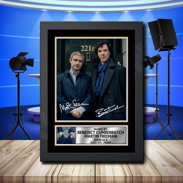 Benedict Cumberbatch Martin Freeman Sherlock 2 - Signed Autographed Television Star Print