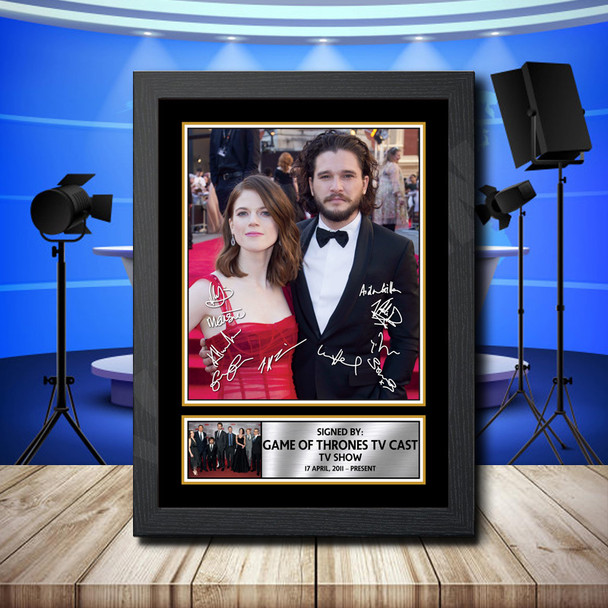 Game Of Thrones Tv Cast 2 Signed Autographed Television Star Poster Print Framed Merch Gift
