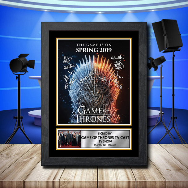Game Of Thrones Tv Cast 3 Signed Autographed Television Star Poster Print Framed Merch Gift