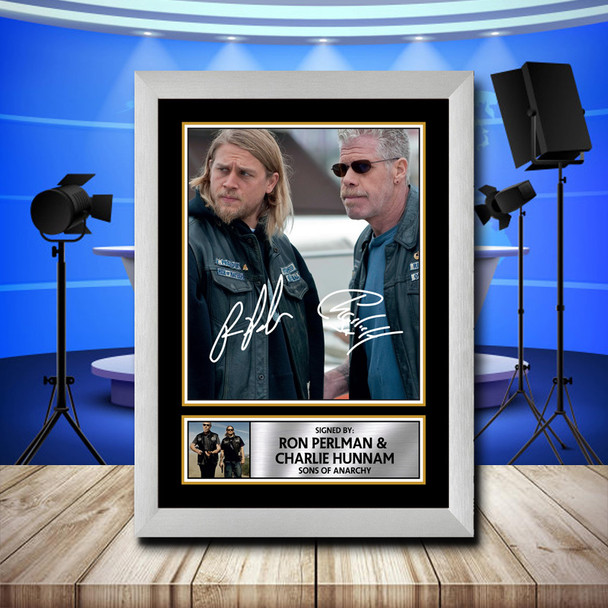 Ron Perlman  Charlie Hunnam - Signed Autographed Television Star Print