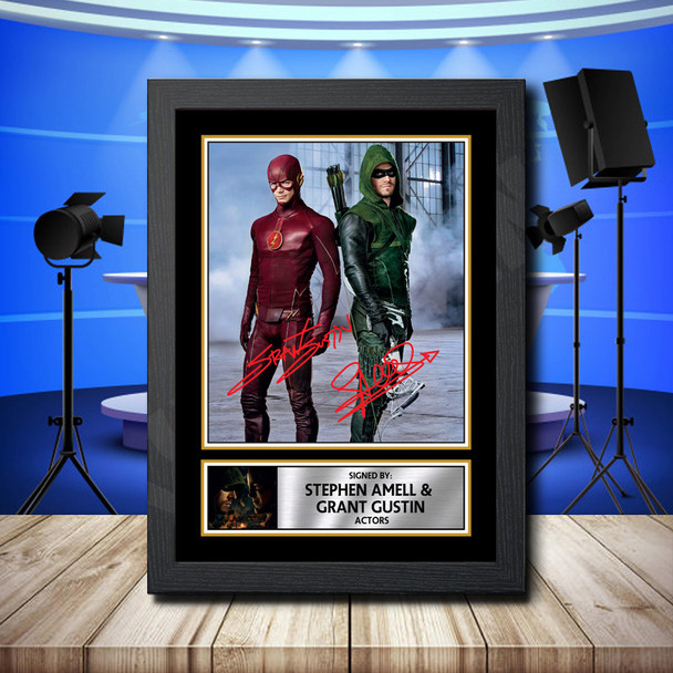 Stephen Amell Grant Gustin Arrow Vs Flash 2 - Signed Autographed Television Star Print
