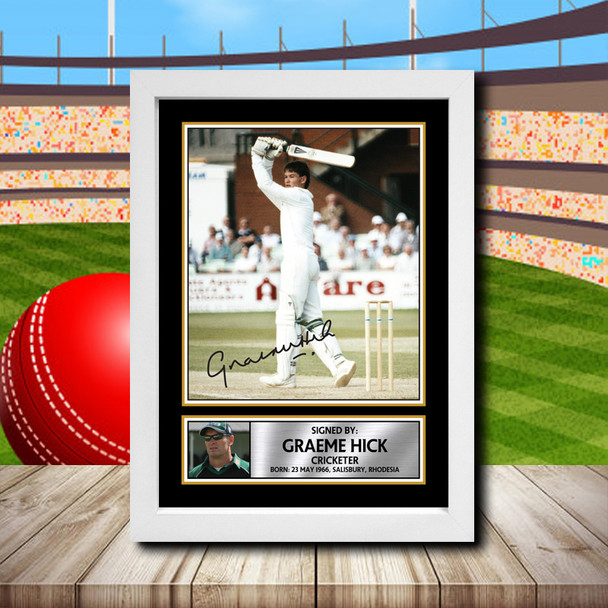 Graeme Hick Worcestershire - Signed Autographed Cricket Star Print