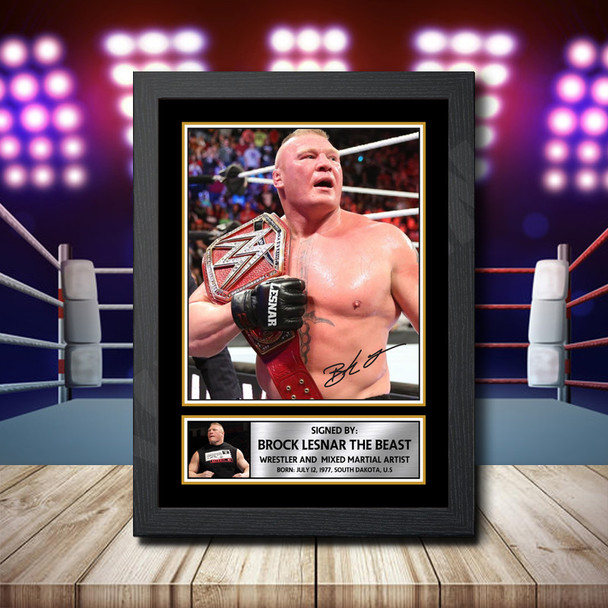 Brock Lesnar The Beast - Signed Autographed Wwe Star Print