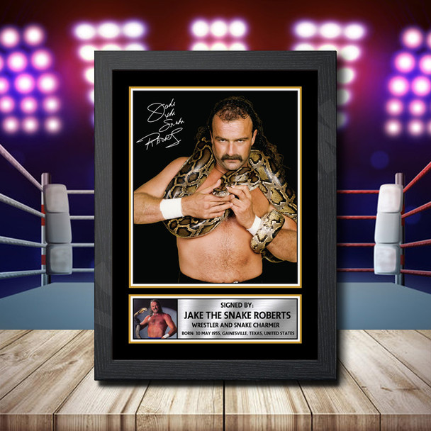 Jake The Snake Roberts - Signed Autographed Wwe Star Print