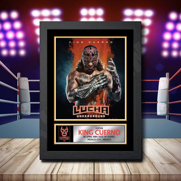 King Cuerno Lucha Print - Signed Autographed Wwe Star Print