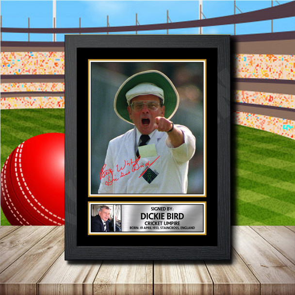 Harold Dickie Bird - Signed Autographed Cricket Star Print