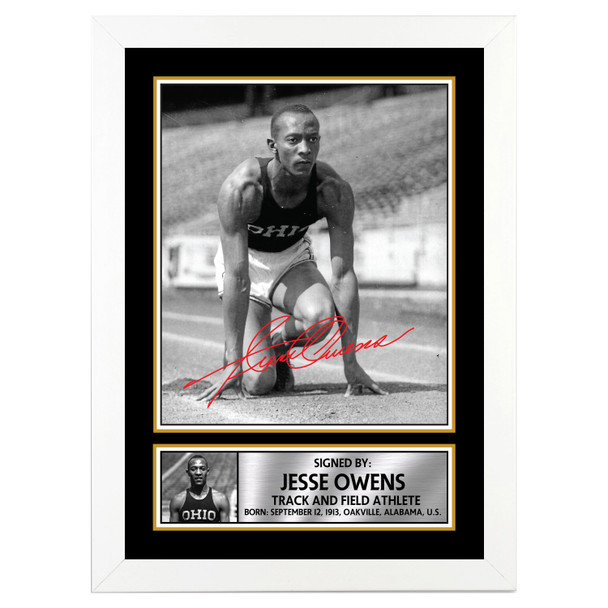Jesse Owens 2 - Athletics - Autographed Poster Print Photo Signature GIFT