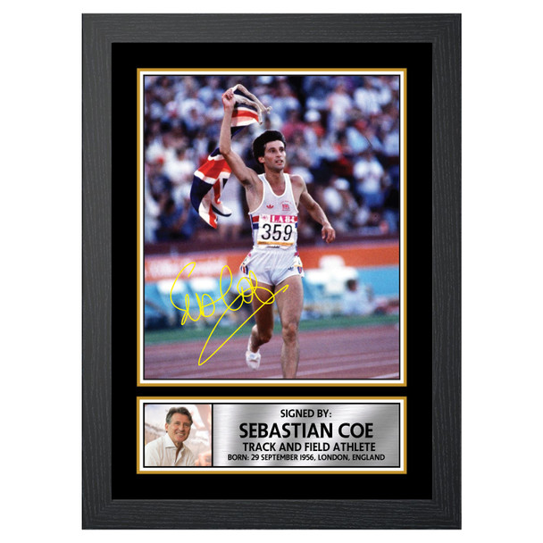 Sebastian Coe - Athletics - Autographed Poster Print Photo Signature GIFT