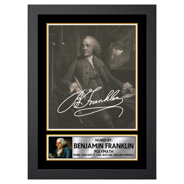 Benjamin Franklin M190 - Authors - Autographed Poster Print Photo Signature GIFT