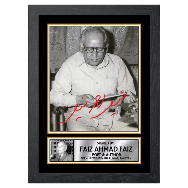 Faiz Ahmad Faiz M210 - Authors - Autographed Poster Print Photo Signature GIFT