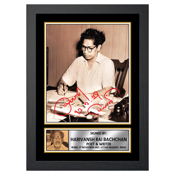 Harivanshrai Bachchan M214 - Authors - Autographed Poster Print Photo Signature GIFT