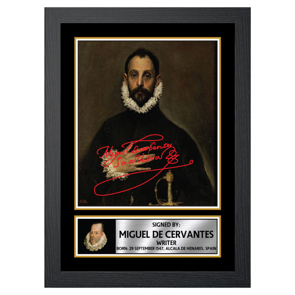 Miguel de Cervantes M254 - Authors - Autographed Poster Print Photo Signature GIFT