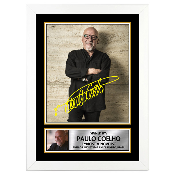 Paulo Coelho M259 - Authors - Autographed Poster Print Photo Signature GIFT