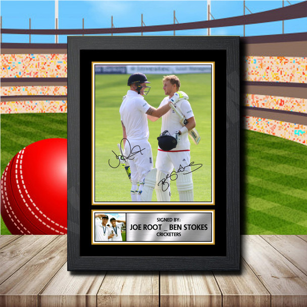 Joe Root  Ben Stokes 2 - Signed Autographed Cricket Star Print