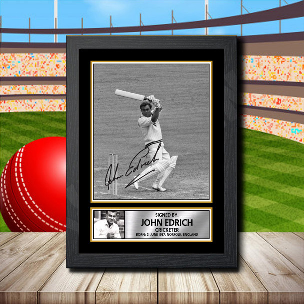 John Edrich - Signed Autographed Cricket Star Print