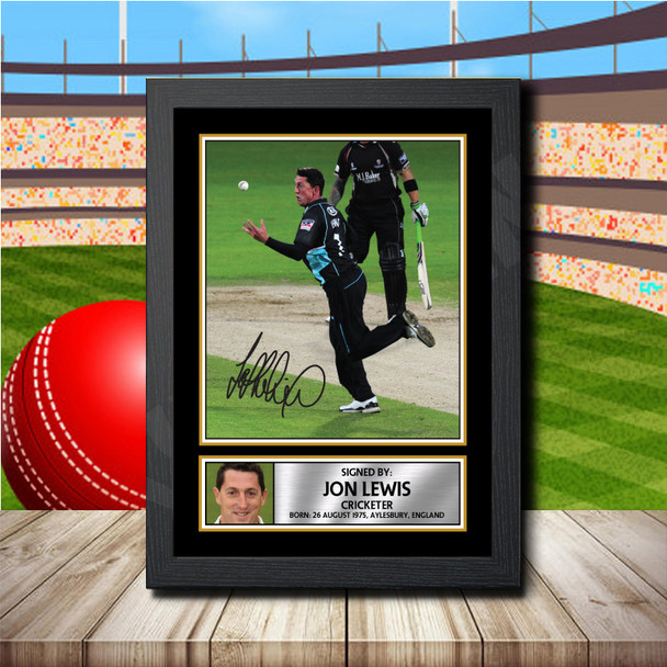 Jon Lewis - Signed Autographed Cricket Star Print
