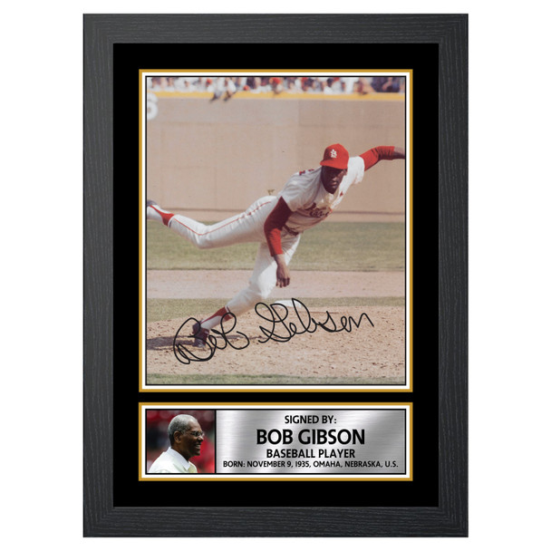 Bob Gibson - Baseball Player - Autographed Poster Print Photo Signature GIFT
