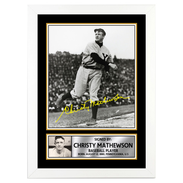 Christy Mathewson 2 - Baseball Player - Autographed Poster Print Photo Signature GIFT