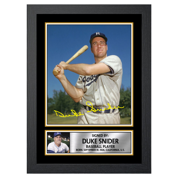 Duke Snider - Baseball Player - Autographed Poster Print Photo Signature GIFT