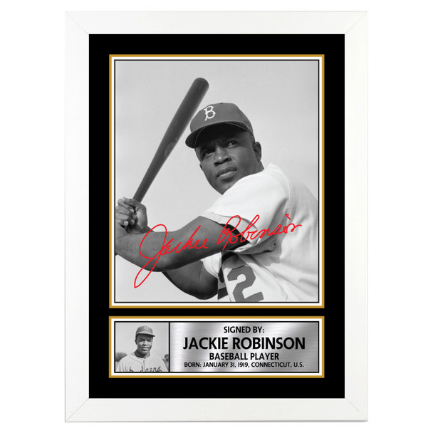 Jackie Robinson - Baseball Player - Autographed Poster Print Photo Signature GIFT