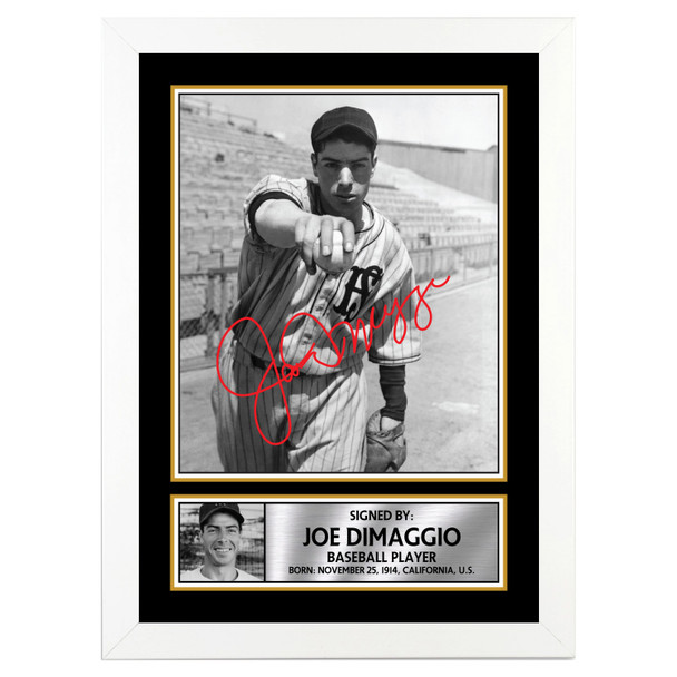 Joe DiMaggio - Baseball Player - Autographed Poster Print Photo Signature GIFT