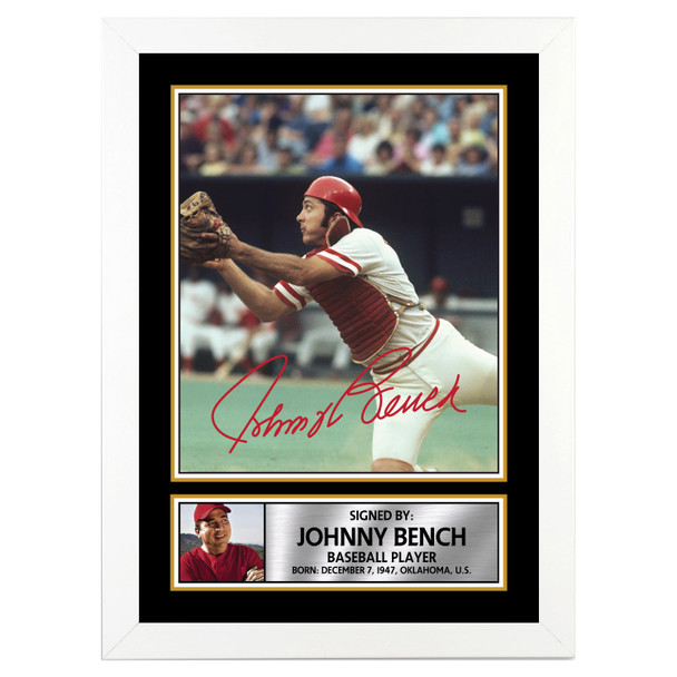 Johnny Bench - Baseball Player - Autographed Poster Print Photo Signature GIFT