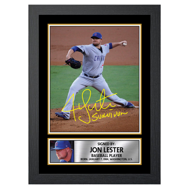 Jon Lester 2 - Baseball Player - Autographed Poster Print Photo Signature GIFT