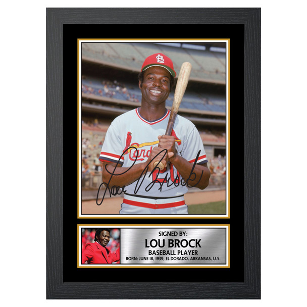 Lou Brock - Baseball Player - Autographed Poster Print Photo Signature GIFT
