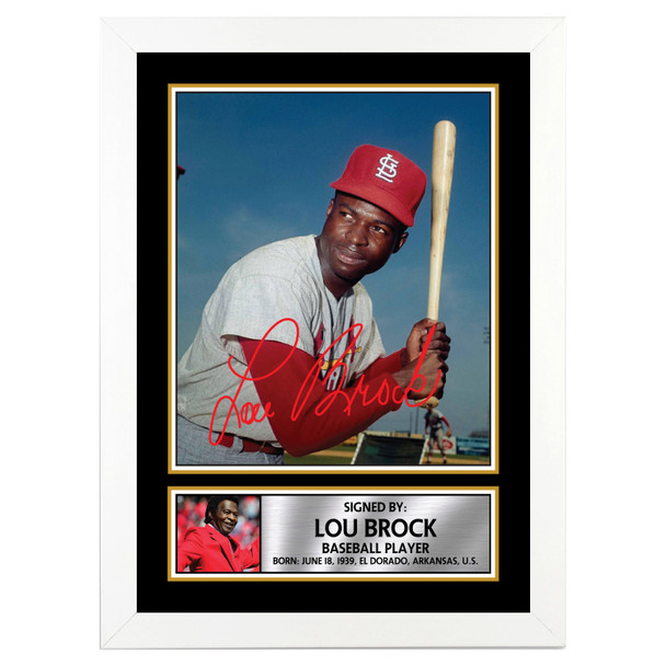 Lou Brock 2 - Baseball Player - Autographed Poster Print Photo Signature GIFT