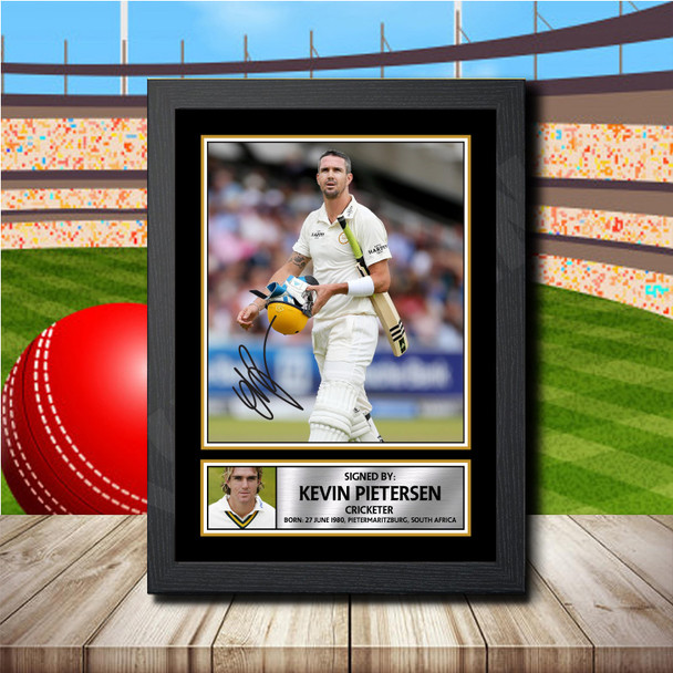 Kevin Pietersen 2 Signed Autographed Cricket Star Poster Print Framed Merch Gift