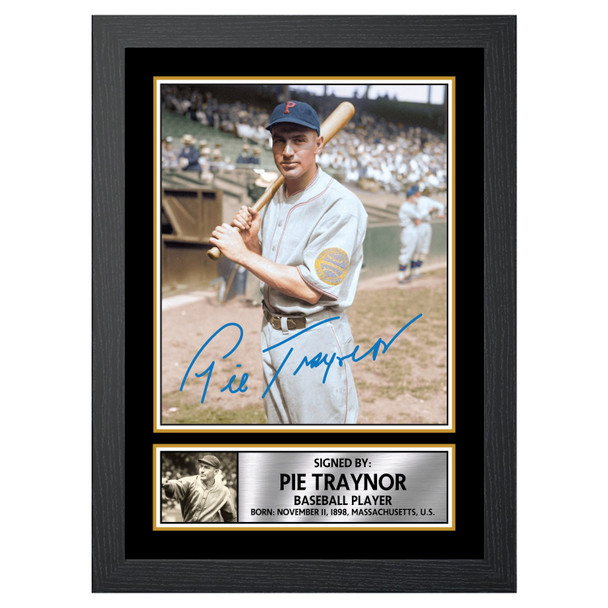 Pie Traynor - Baseball Player - Autographed Poster Print Photo Signature GIFT