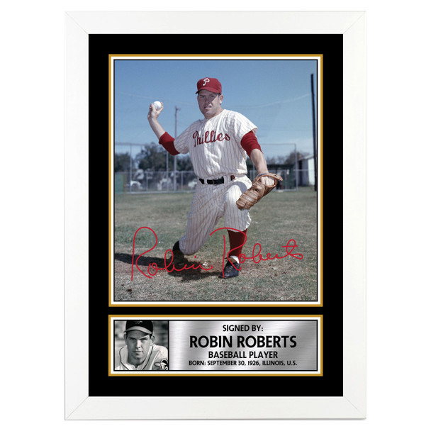 Robin Roberts - Baseball Player - Autographed Poster Print Photo Signature GIFT
